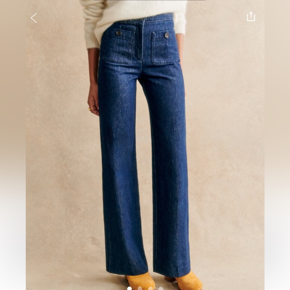 Sezane Indigo Wide Leg Jeans